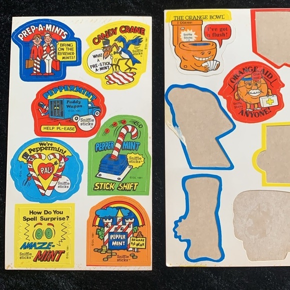 Vintage 80’s GIL Sniffle Sticks Scratch & Sniff Stickers - PEPPERMINT - Rare - Picture 7 of 8